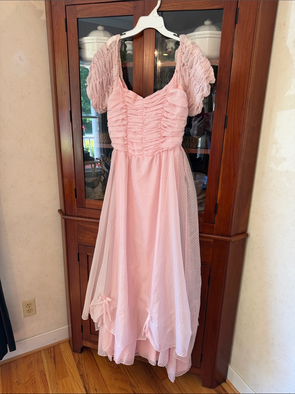 Pink Ruffled Tulle 80’s Prom Dress